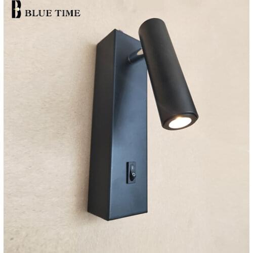 Metal Modern Led Wall Lamp 3W Black&White Sonce Wall Lamp For Bedside Light Bedroom Light Living room Kitchen Study room Lamps