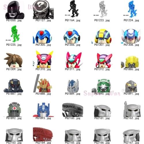 Single Alien Movie Predator Robot models Figures Head accessories Building Blocks toys for children Series-142