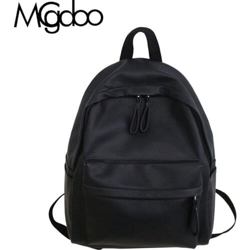 Mgcdoo Fashion Backpack PU Leather Women Laptop Backbag New Casual Bag for Teenage Girls School Backpack