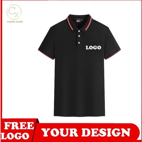 Men and women can wear POLO shirt tops 12 colors customized logo short-sleeved shirt lapel printing DIY brand text