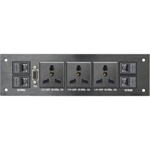 Wall Desktop Socket 3AC Outlets Network RJ45 Module Signal Transmission For Office Home Power Socket