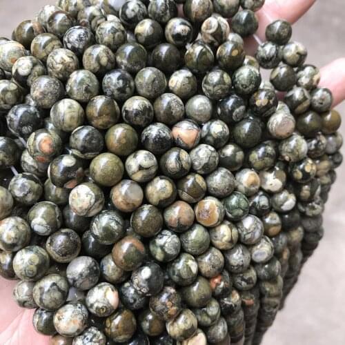 Natural kambaba jasper 4-8mm round Gemstone beads for 925 sterling silver Jewelry Making Necklace Bracelet 15inch ICNWAY