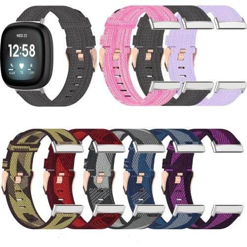 Nylon Strap For Fitbit Versa 3 Canvas Replacement Bracelet For Fitbit Sense Wristband Classic Lightweight SmartWatch Accessories