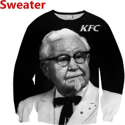 New kfc Colonel 3D Print Causal Clothing Fashion Men Women Tracksuits Crewneck Hip Hop sweater Plus Size S-7XL harajuku