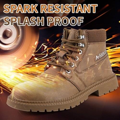 New Welders' Scalding-Proof Labor Shoes Smashing-Proof And Piercing-Proof Summer Cowhide Breathable Work Safety Shoes