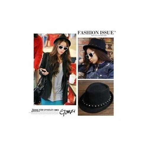 New Punk Fedoras Women Men Rivet Edge Jazz Retro Hats Dancing Advertising Caps Fedoras