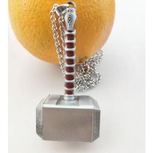 Thor Hammer Stainless Pendant Necklace Boy Men Fashion Creative Statement Choker Jewelry Collier Homme Dropshipping Wholesale