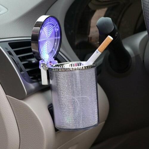 Cigarette Smoke Car Ashtray Ash Cylinder Cup Holder With LED Fashion Universal LED Lighted Portable Ashtray For Automobiles
