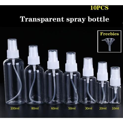 Plastic spray bottle small alcohol spray bottle disinfection special portable separate bottle makeup water spray bottle 10PCS