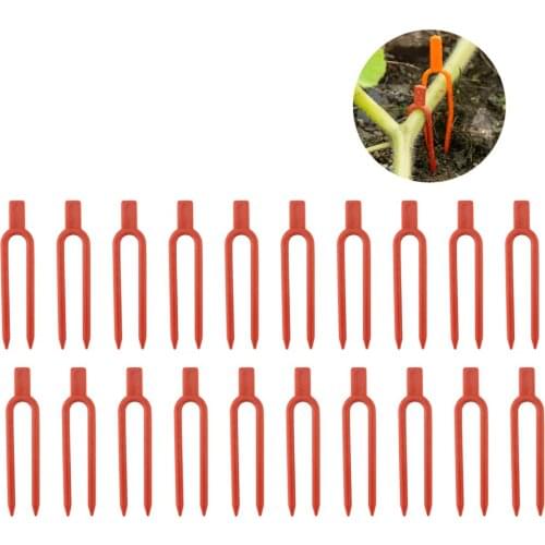 Plastic High-quality Plant Clip Gardening 100pcs 100PCS/Set Durable Orange Environmental Strawberry Fork Agricultural Clamps