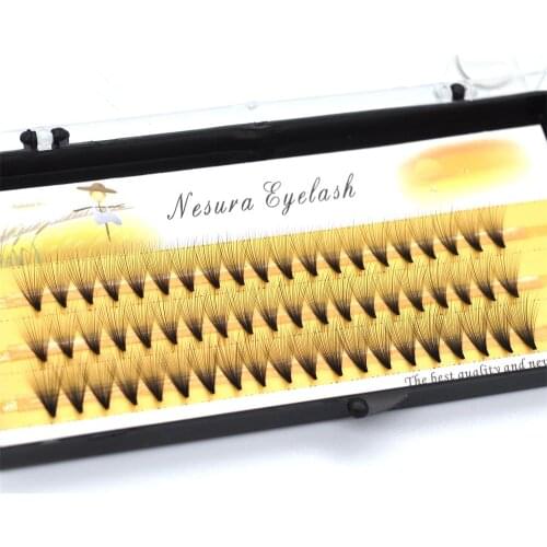 60 Cluster 20D Fan Eyelash Extensions 0.05mm Thickness Faux Mink Eyelashes Natural Eyelash Makeup Individual Lashes Thick Style