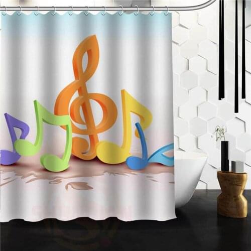 Custom Musical Note Shower Curtain Bathroom Products Creative Polyester Home Shower Curtain/Bathroom Product