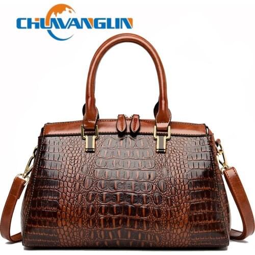 Chuwanglin Female Tote Bags Handbags Women Large Crocodile Pattern Shoulder Bag Ladies PU Leather Crossbody Bags 3021025