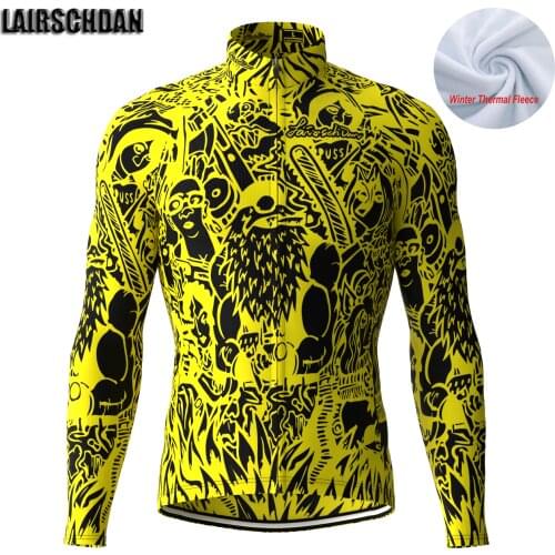 LairschDan winter cycling jersey men thermal fleece long MTB bike warm jacket outdoor bicycle sweatshirt ropa ciclismo invierno