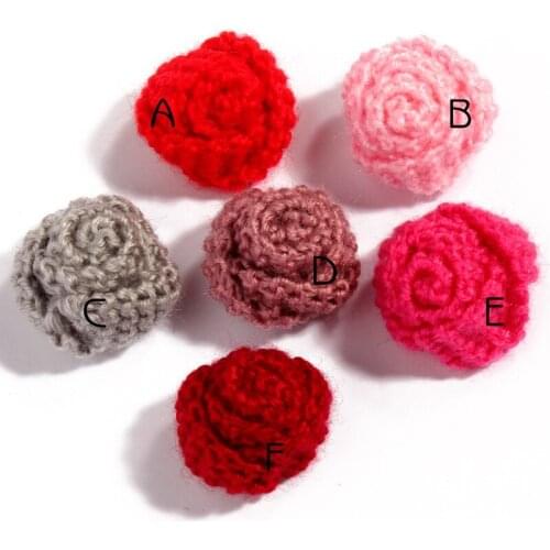 100pcs/lot , 3cm Mini wool rose lovely hair ball children hair ornaments girls hair accessories girls headwear accessories