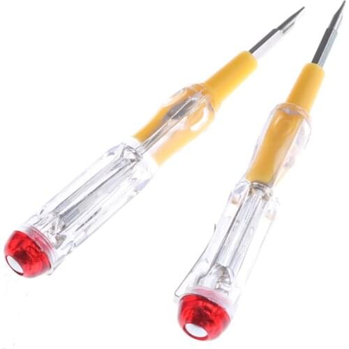 2 pcs AC/DC 100-500V LED Light Electric Test Tester Pen Screwdriver Removable Voltage Detector Probe