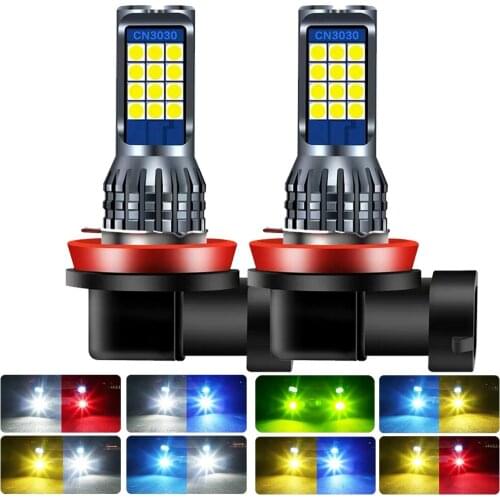 2X H11 LED Fog Light Bulbs H16 H8 H9 HB3 HB4 9005 9006 LED 6000k White 3000k Golden Yellow 12V 24V Car Green Running Auto Lamp