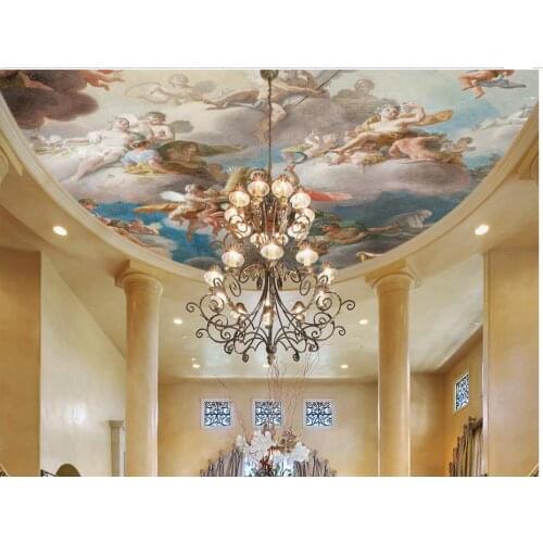 3d ceiling murals wallpaper European style angel character ceiling murals wallpaper 3d ceiling