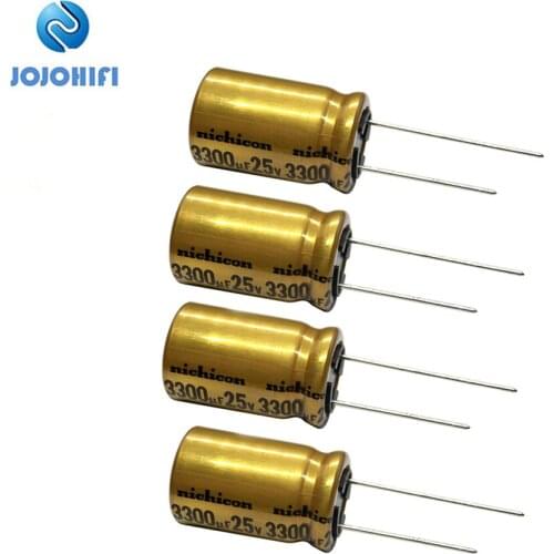 4pcs 3300uF 25V 16x25mm Nichicon FW Capacitor Pitch 7.5mm 85 ℃ 25V/3300UF Gold Audio fever Filter Electrolytic Capacitors