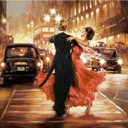 5D DIY diamond painting Tango dancers on the street Full Drill Embroidery Cross Stitch Mosaic Craft Home Decor Christmas Gift