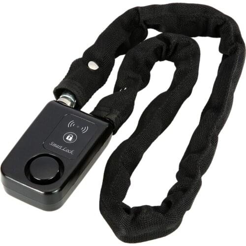 Black Smart Chain Lock 80Cm Smart Waterproof Bluetooth Lock 110Db Latest Anti Theft Alarm Keyless Phone App Control Lock Access