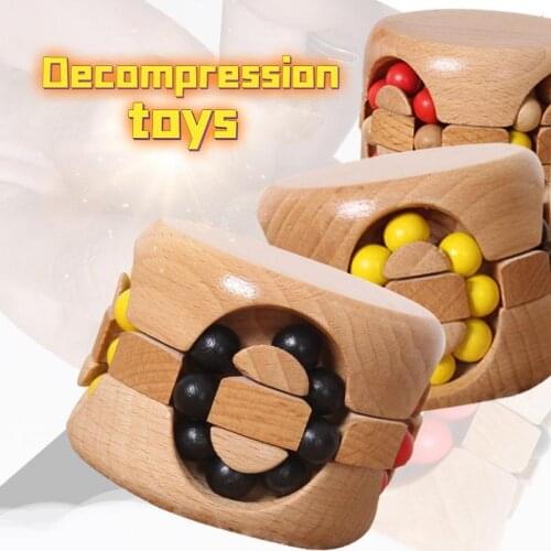 Wooden Rotating Magic Beans Cube Montessori Educational Toys Puzzle Kong Ming Lock Luban Lock Adult Stress Relief Children Toys