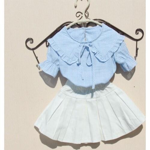 Kids Clothes Summer 2019 Girls Sets Clothing School Girl Striped T-shirt+Tutu Skirt 2-piece Suit Girls Outfits Children Clothes