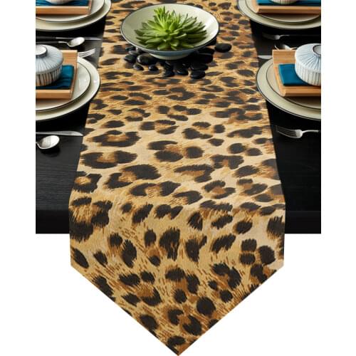 Wild Animald Leopard Table Runners Modern Home Kitchen Dining Tablecloths Wedding Party Table Decoration Table Runner