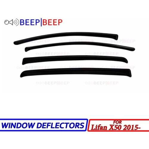 For Lifan X50 2015- car window deflectors car wind deflector sun guard rain wind vent visor cover trim car styling accessories