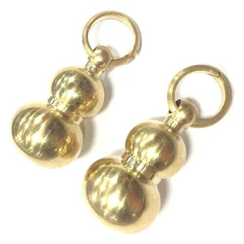EDC Solid Brass Gourd Key Ring Pendant Pure Hand Plished Large Upgraded Version Pure Copper Gourd Mirror Cord Zipper Pull Bead