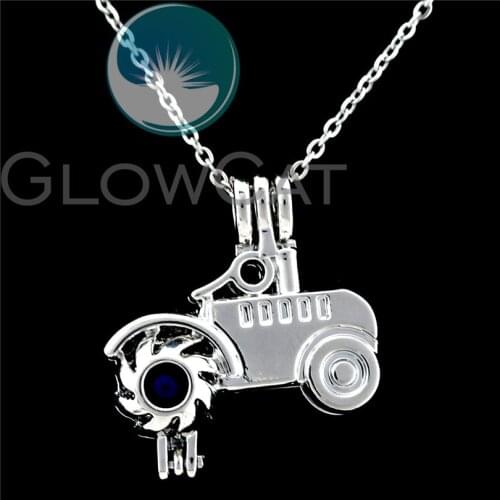 K902 Classic Car Beads Cage Pendant Essential Oil Diffuser Aromatherapy Pearl Cage Locket Necklace Boy Friend Gift