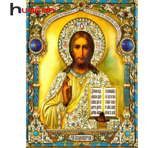 Huacan DIY Full Square/Round Diamond Embroidery Icons Mosaic Diamond Painting Religion Kits Handicraft Art