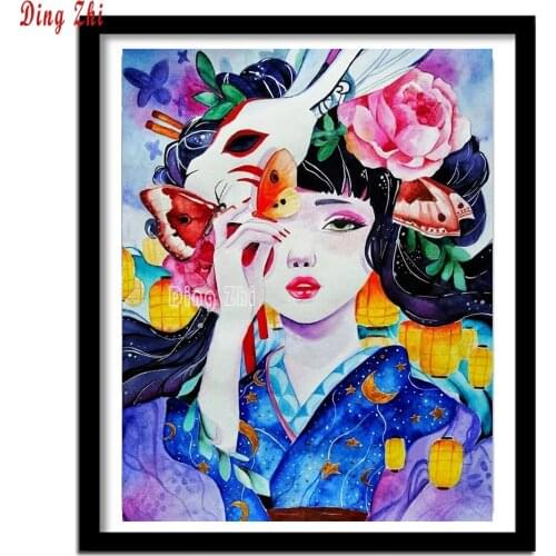 Kimono Woman Japanese Geisha Beauty Diy Diamond Painting By Numbers 5D Embroidery Wall Art Diamond Mosaic Cross Stitch Kit Gift