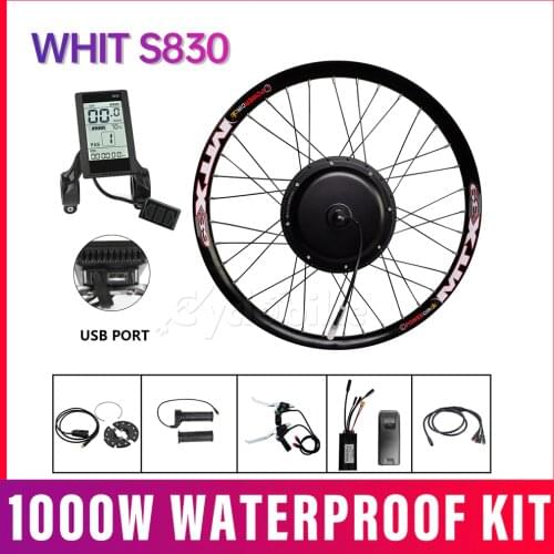 Electric Bicycle 48v 1000w Gearles Hub Motor Waterproof Conversion Kit MTX39 Rim with YF LCD S830 Display bike 1000w