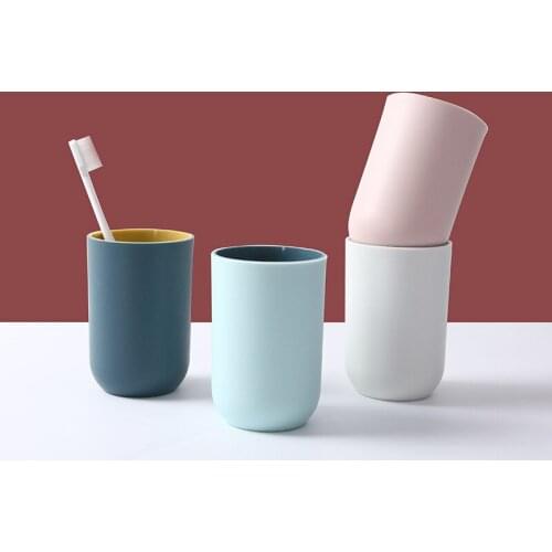 Creative Double-Layer Gargle Cup Children Couple Wash Drinking Cup Travel Portable Household Toothbrush Cup Plastic Cup mug