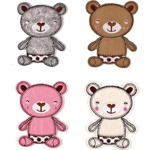 Cute Bear Pink Embroidered Cloth Stickers Clothing Accessories Badge Patch Stickers