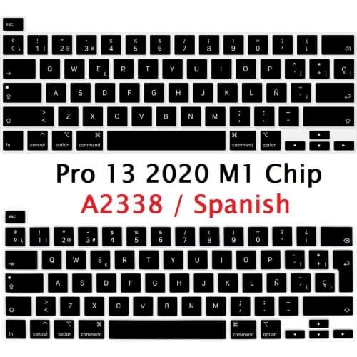 Soft for Macbook Pro 13 2020 M1 Chip A2338 Spanish EU US Keyboard Cover Silicon for Macbook Pro 2020 M1 Chip Keyboard Protector