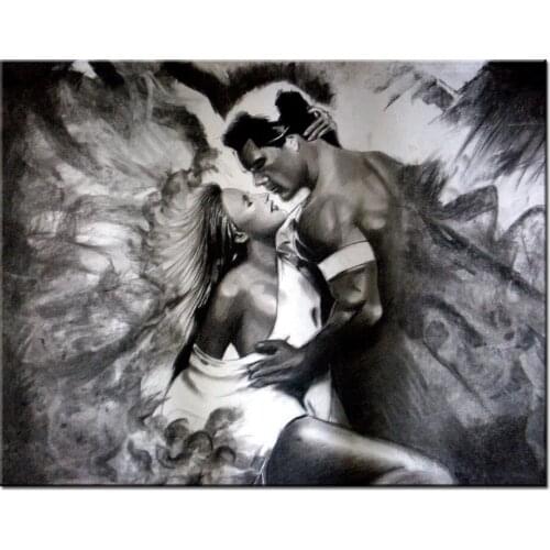 5d diy diamond painting full drill square round Black White Couple diamond embroidery Diamond Mosaic cross stitch Lover A856