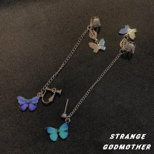 New fashion fashion fashion girl cool cool butterfly earrings earrings Earbone clip one ear clip