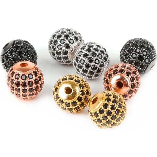 Wholesale 2pcs/lot Spacer Beads 10*10mm Copper Round Beads for DIY Jewelry Making Bracelets Findings 2018 New Arrival