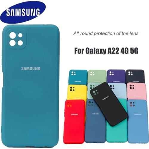 A22 Case Original Samsung Galaxy A 22 4G 5G Silky Silicone Cover High Quality Soft-Touch Back Protective Galaxy A22 4g 5g