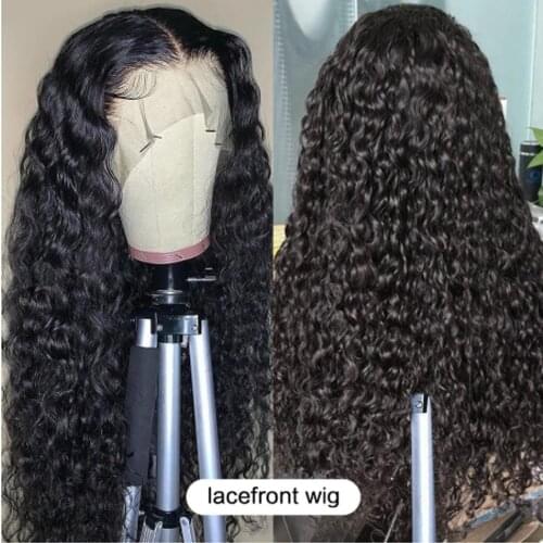Hairmoda Transparent Lace Wigs Deep Wave Lace Front Human Hair Wig Peruvian T part Lace Wig Remy Hair 4x4 Lace Closure Wigs
