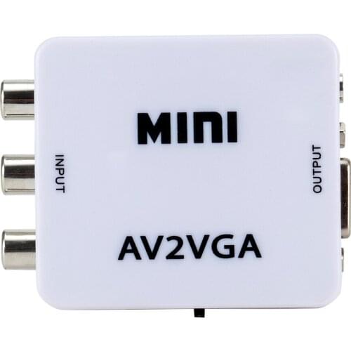 Mini HD AV2VGA Video Converter Convertor Box AV RCA CVBS to VGA Video Converter Conversor With 3.5mm Audio to PC HDTV Converter