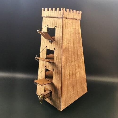 Rome Siege Tower Ancient Chariot Model Wooden Parent-child Interaction Toys Models Gift Accept Drop Shipping