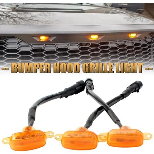 Bumper Hood Warning Lamp Car Front Indicator Grille LED Light For Ford F-150 F150 2010 2011 2012 2013 2014 2015 2016 2017 2018