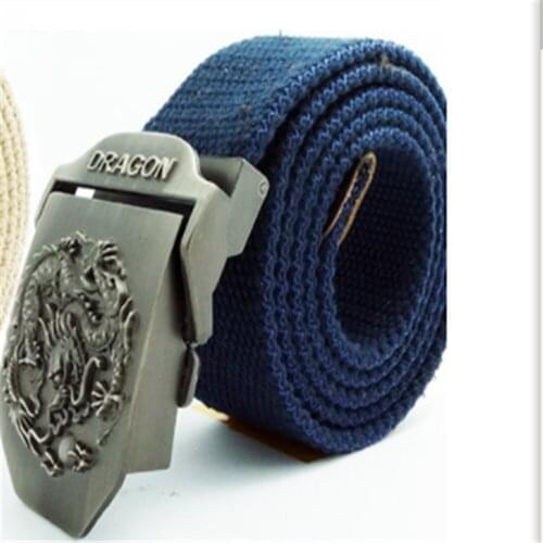 Dragon men and women weaving canvas belt, mens automatic buckle canvas belt HX087542