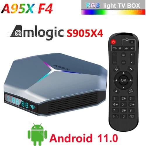 50pcs A95X F4 Amlogic S905X4 RGB Light TV Box Android 10 4G 64GB 32GB 128GB Support Dual Wifi 8K Media Player A95XF4 2GB 16GB