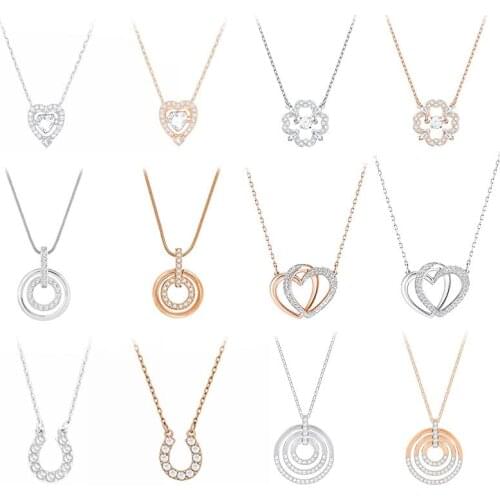 The high-quality Swa Origina double love circle circle inlaid with hao stone is suitable for women to party