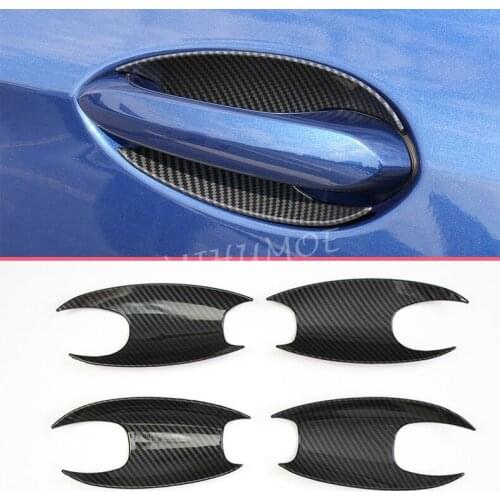 Carbon Fiber Door Handle Trims Surrounds Protector For 2018 2019 2020 BMW X3 G01