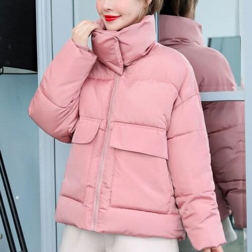 Winter jacket Womens coat loose stand collar short parkas Down cotton coats plus size thickend jackets casual womens coat